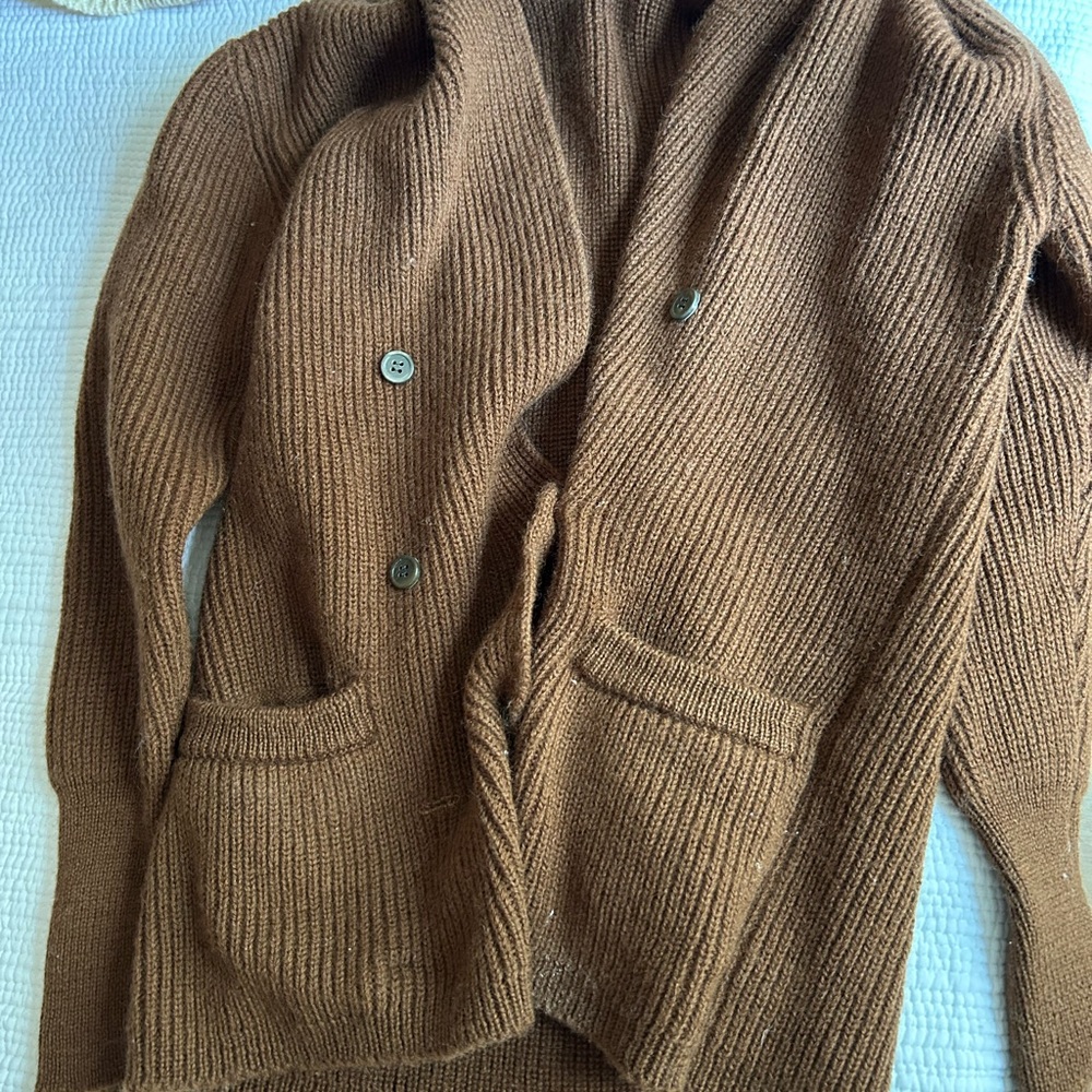 BUNDLE Aran Crafts 100% wool sweaters - Cream, Pink, and Brown Pierre Cardin - Picture 6 of 7